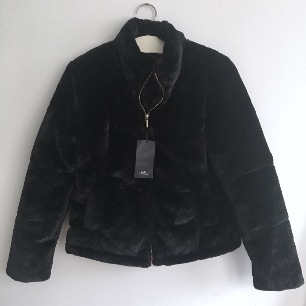 Zara faux fur jacket- size small